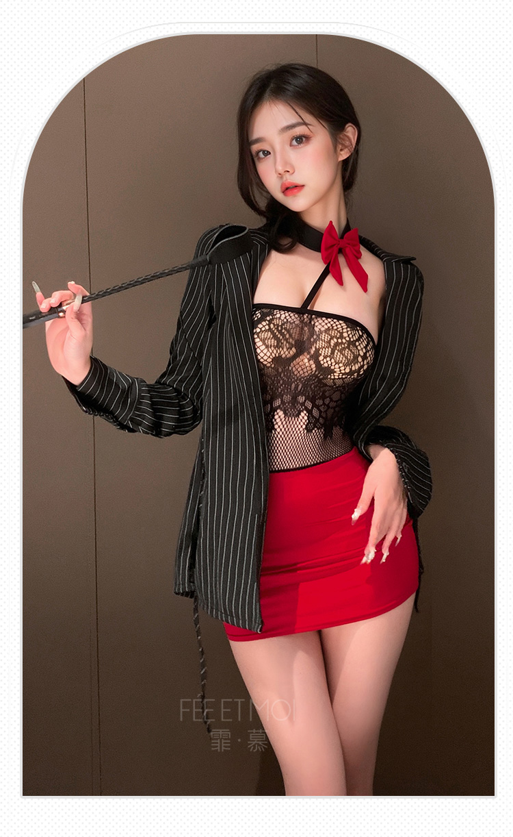 7430芳心纵火抹胸透乳网衣裙(图10)