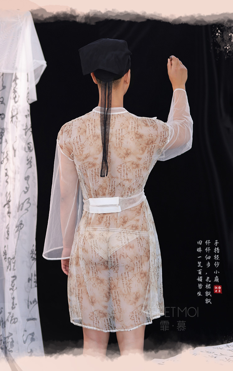 6280风流才子印花透纱套装(图8)