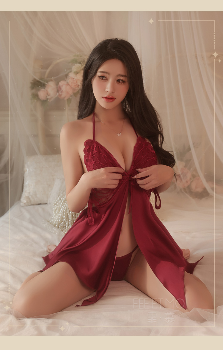 6573吊带蝴蝶含胸垫睡裙套装(图13)