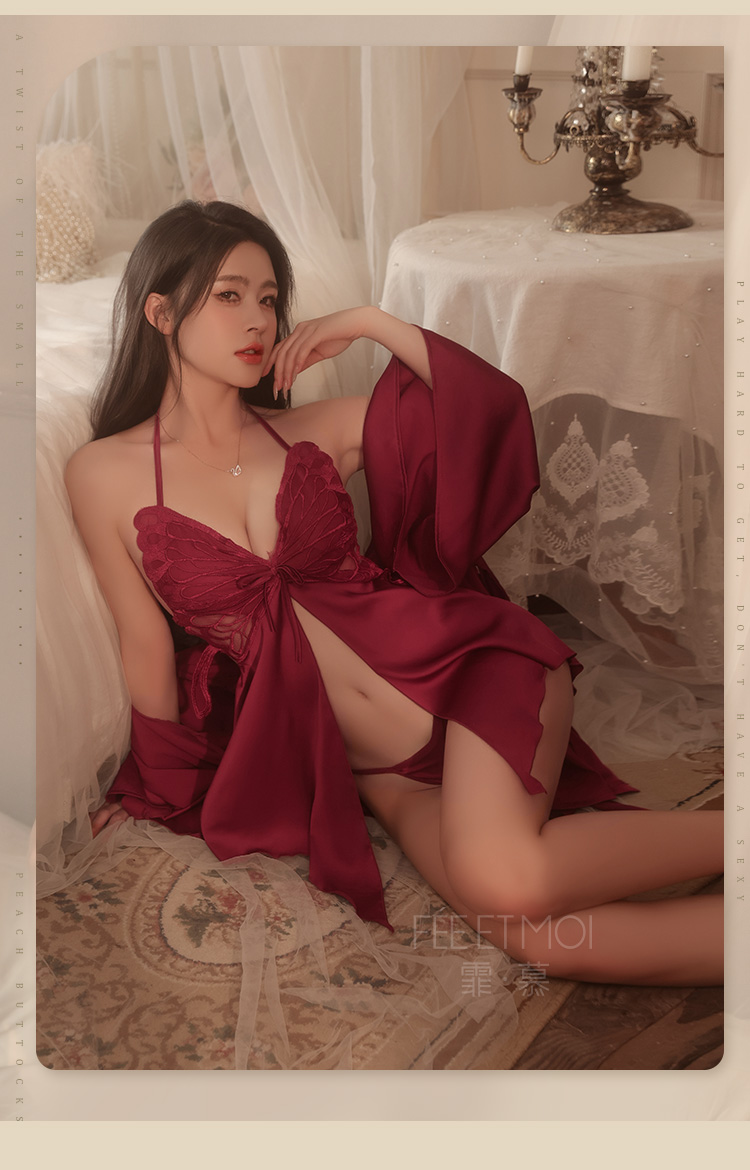 6573吊带蝴蝶含胸垫睡裙套装(图10)