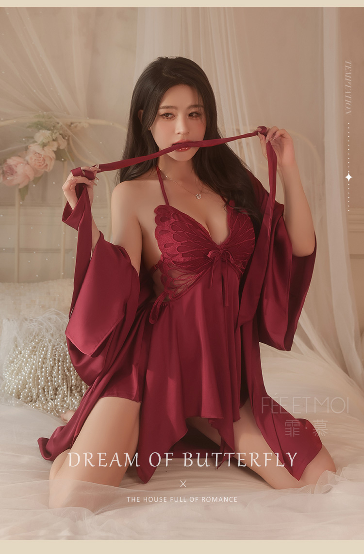 6573吊带蝴蝶含胸垫睡裙套装(图8)