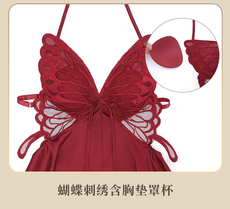 6573吊带蝴蝶含胸垫睡裙套装(图19)