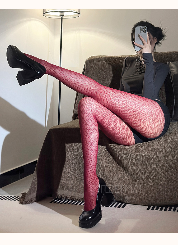 7333美式复古高调菱格网眼连裤袜(图16)