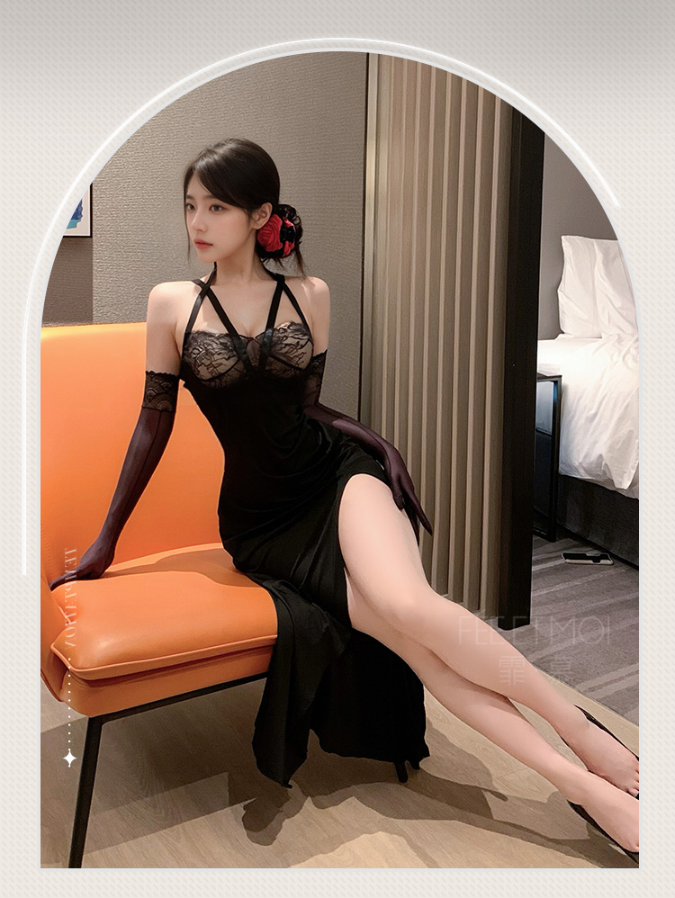 6521轻熟御姐风挂脖吊带长裙(图11)