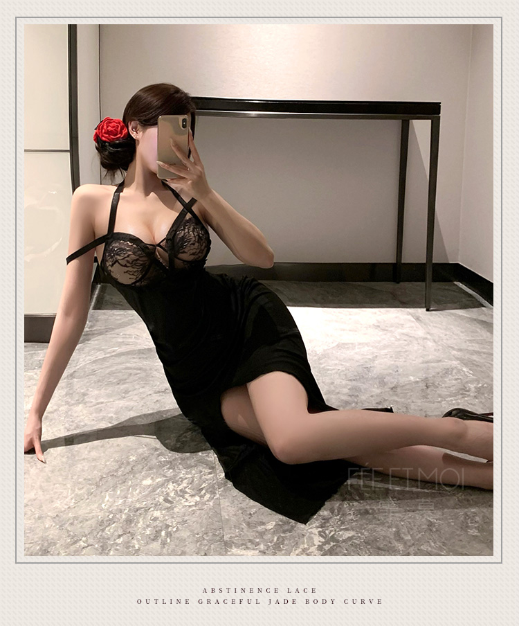 6521轻熟御姐风挂脖吊带长裙(图3)