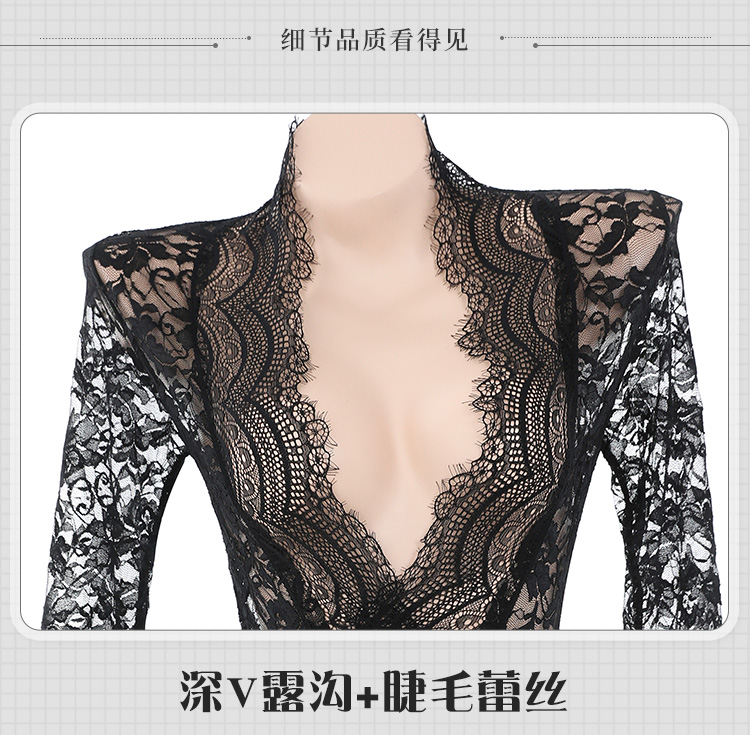 6757深V蕾丝性感包臀秘书裙(图22)