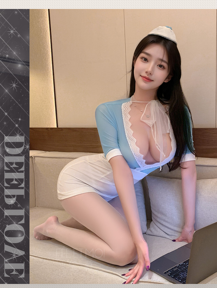 6401甜蜜航线深V包臀空姐装(图10)