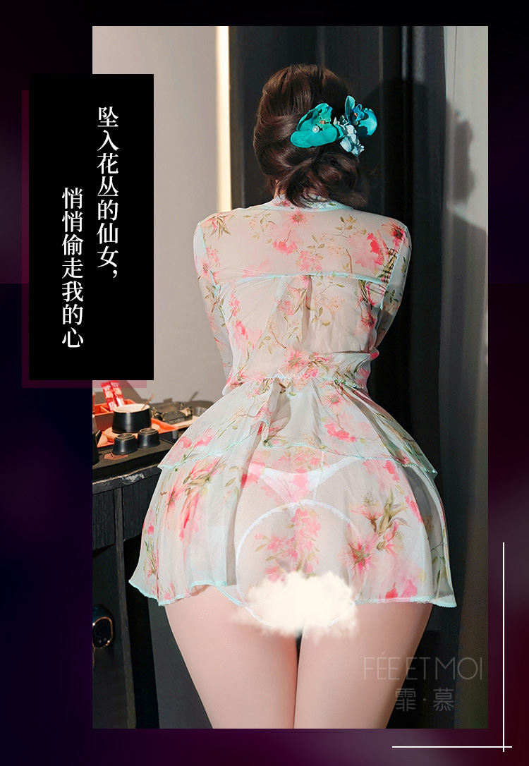 7871茶歇法式V领系带印花裙(图11)