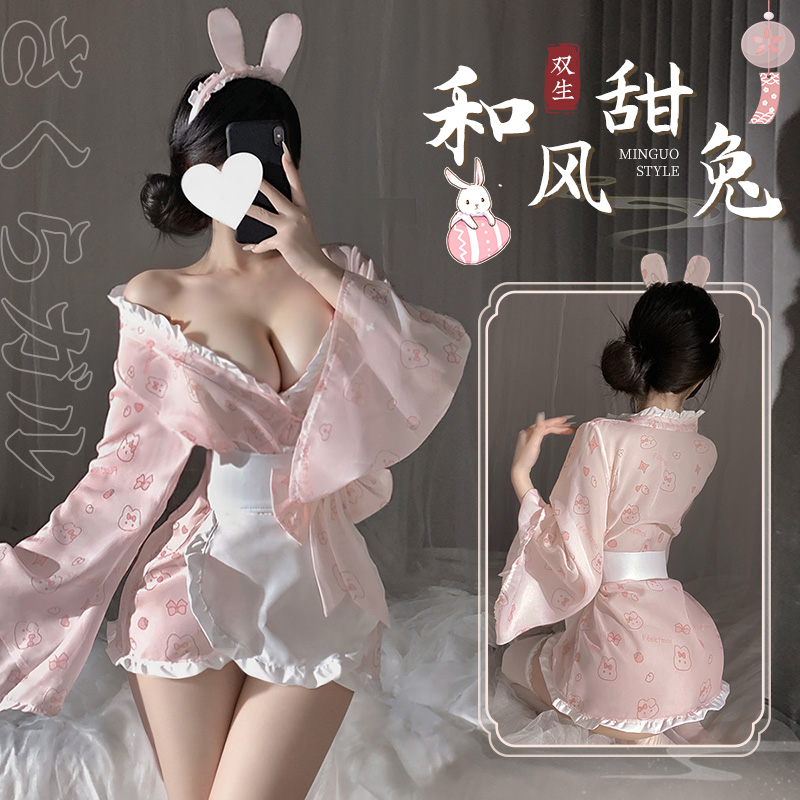 6805糯糯小兔叽私房印花和服(图1)