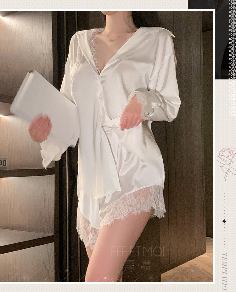 7855隐欲蕾丝衬衫套装(图7)