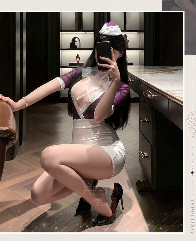 6401甜蜜航线深V包臀空姐装(图13)