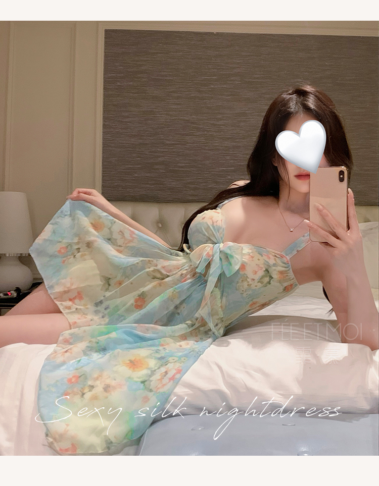 ZY32莫奈花园深V碎花连衣裙(图8)