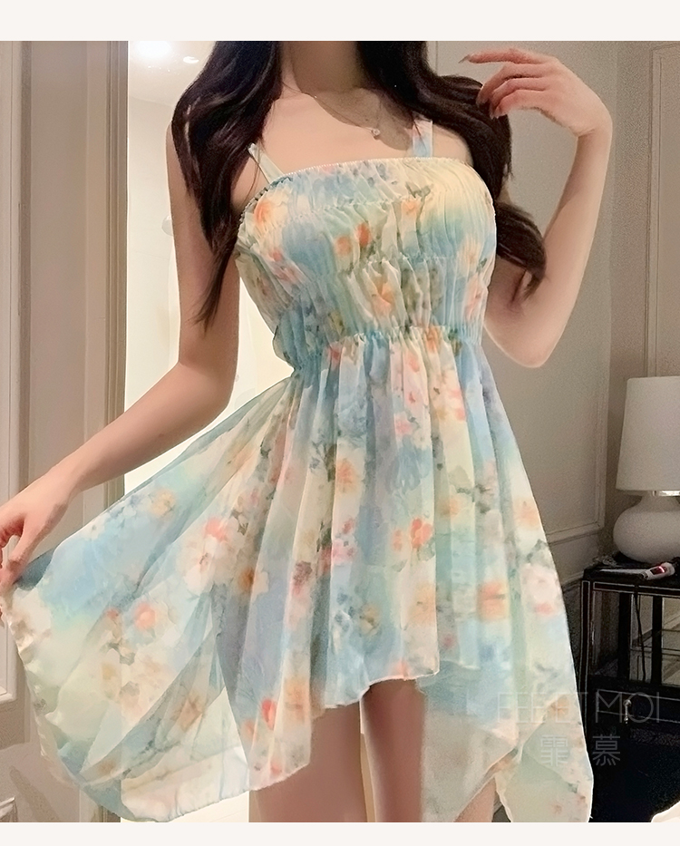 ZY32莫奈花园深V碎花连衣裙(图11)