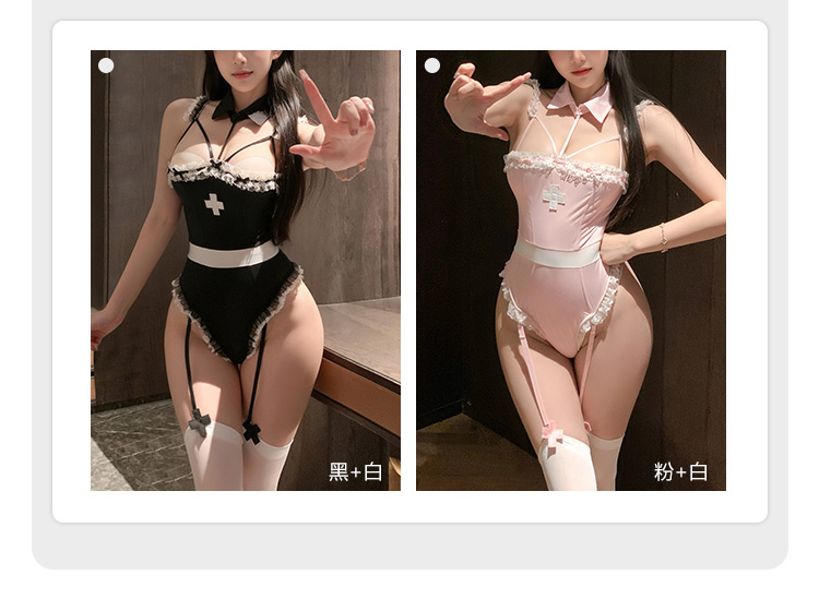 ZY49甜欲护士开裆连体衣套装(图4)