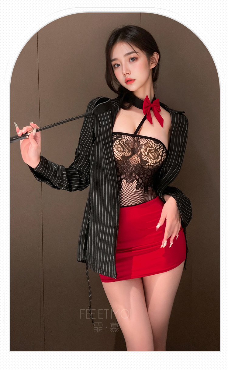 7430芳心纵火抹胸透乳网衣裙(图11)