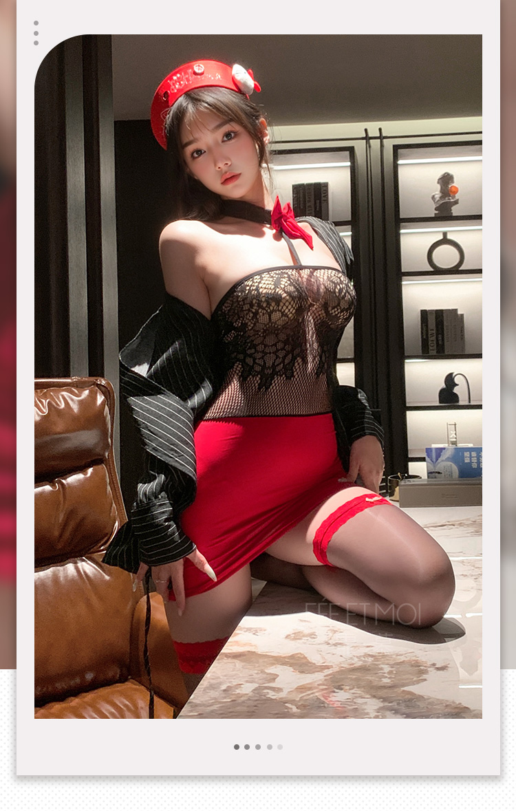 7430芳心纵火抹胸透乳网衣裙(图2)