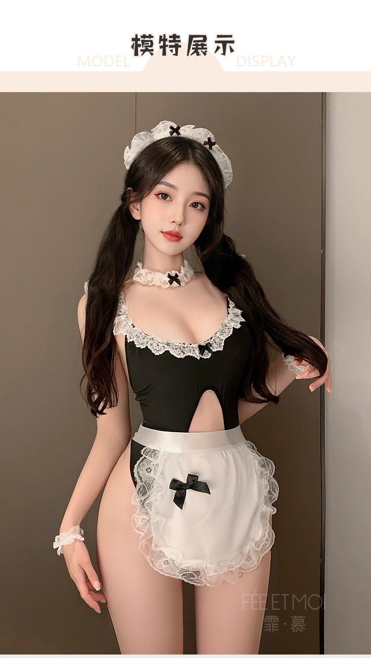 ZY92女仆开裆露臀连体衣套装(图5)