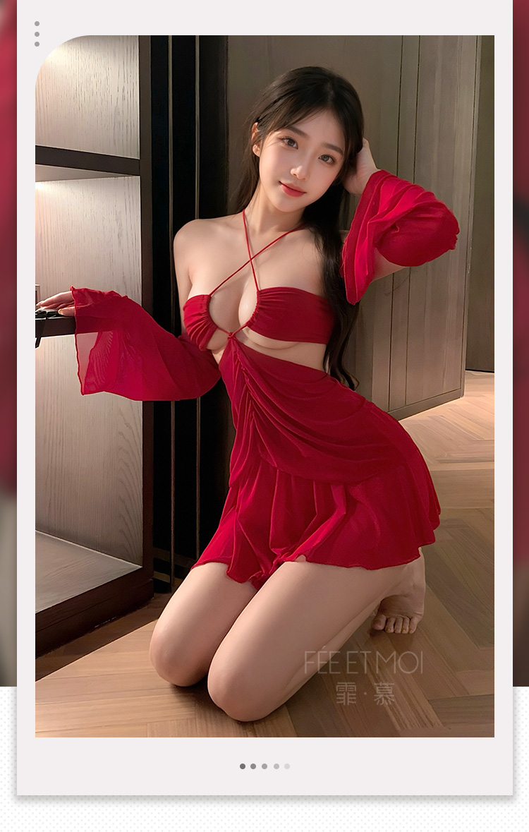 ZY78魅艳缚身风情露肤连衣裙(图2)