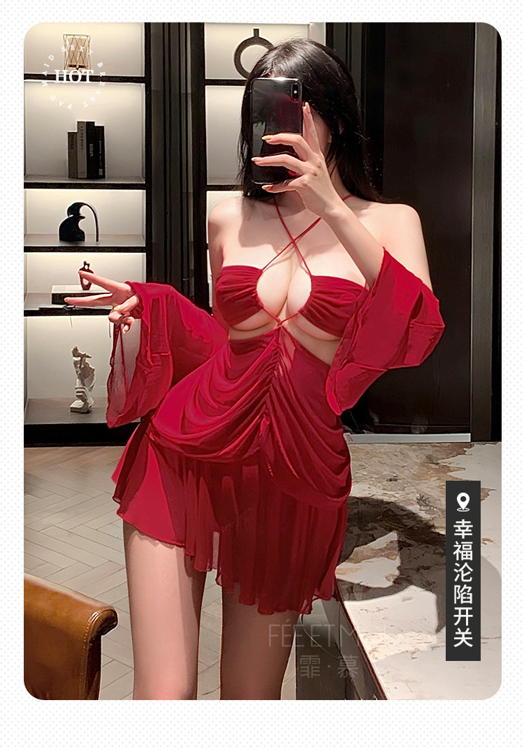 ZY78魅艳缚身风情露肤连衣裙(图7)