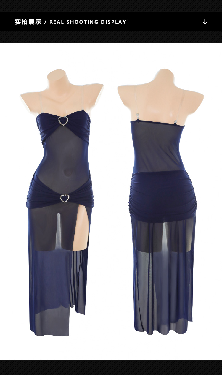 ZY76风情抹胸露肩透视连衣裙(图14)