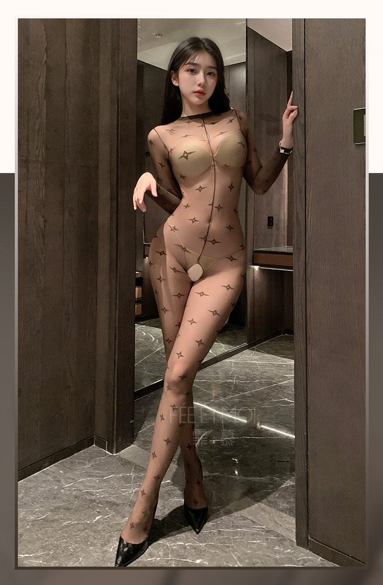 ZY70网红风开裆提花连身丝袜(图9)