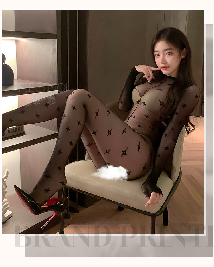 ZY70网红风开裆提花连身丝袜(图8)