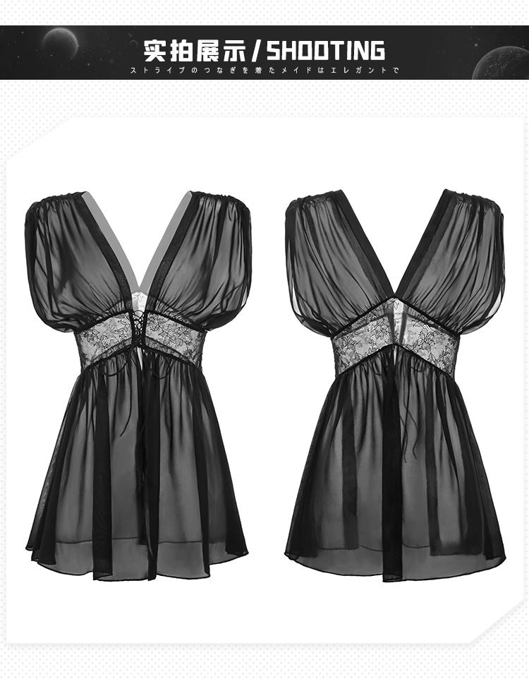 ZY69法式深V宽袖透视睡袍(图15)