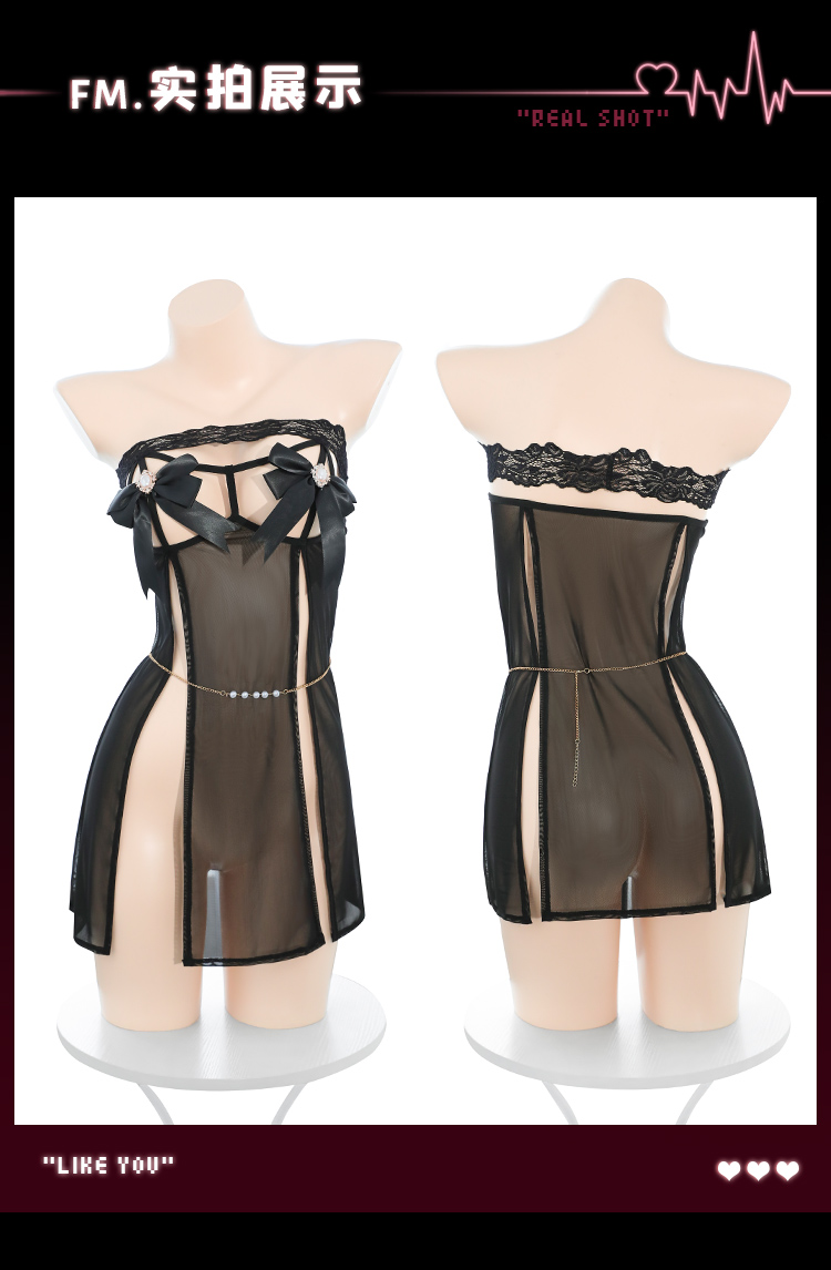 ZY44一字肩蝴蝶结饰胸连衣裙(图16)