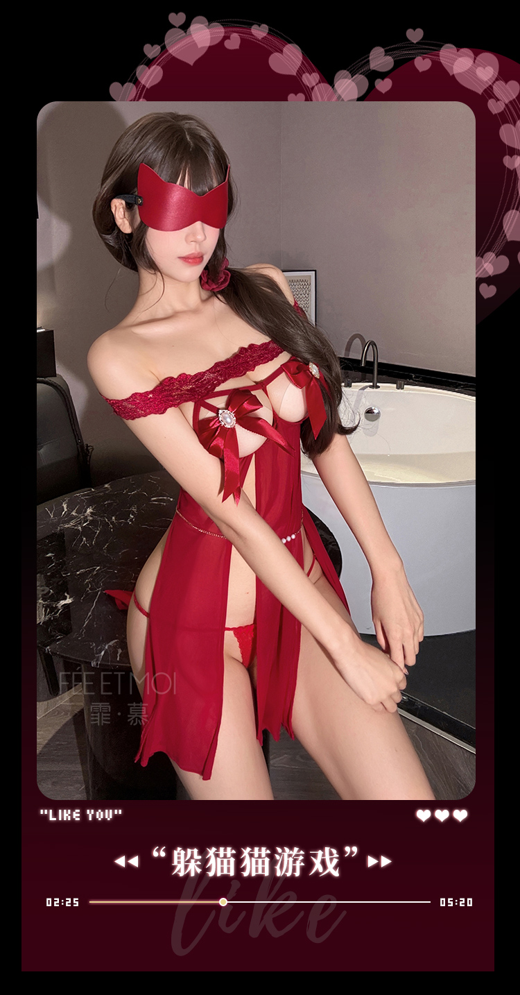 ZY44一字肩蝴蝶结饰胸连衣裙(图11)