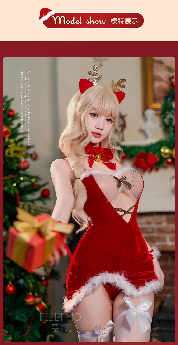 6709毛毛透纱系带圣诞套装(图5)