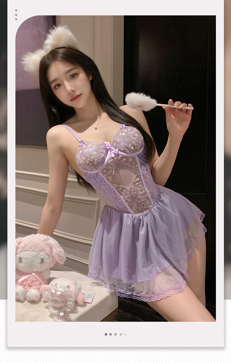 7713紫萝梦法式蕾丝钢圈马甲(图2)