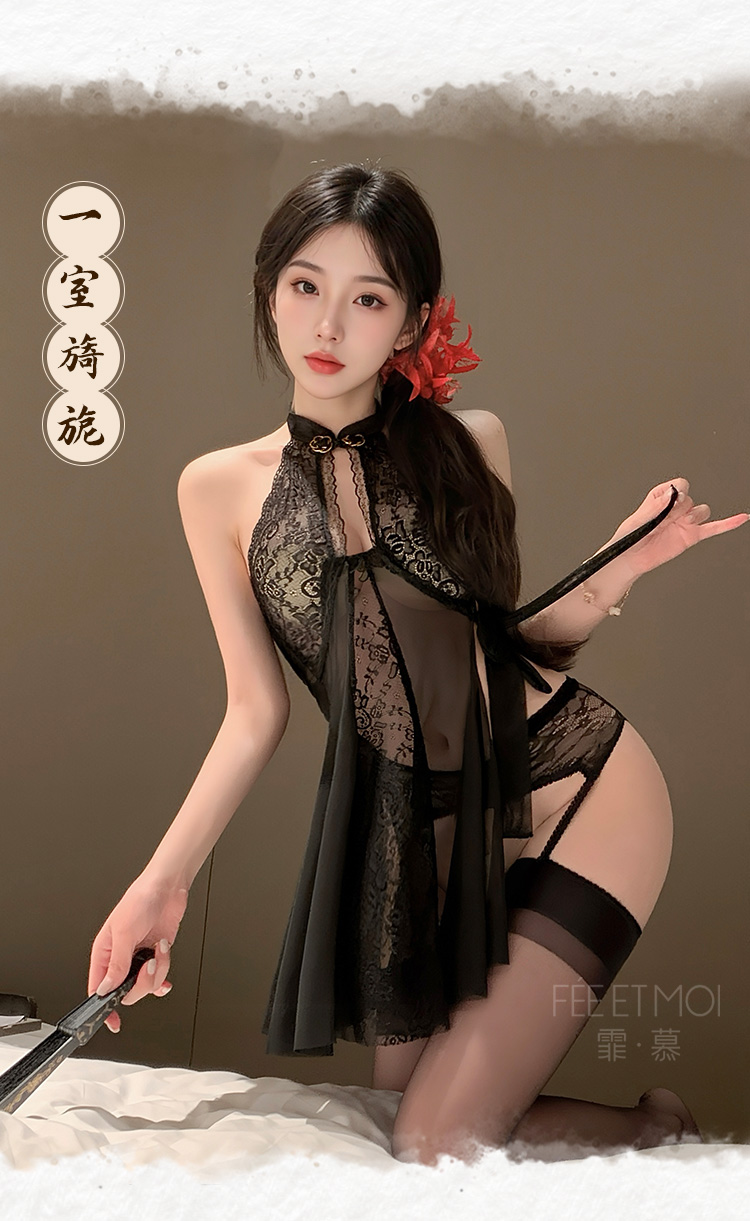 6723新中式蕾丝旗袍睡裙(图17)