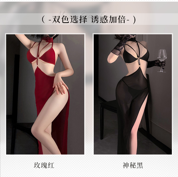 6526迷迭花漾挂脖网纱睡裙(图4)