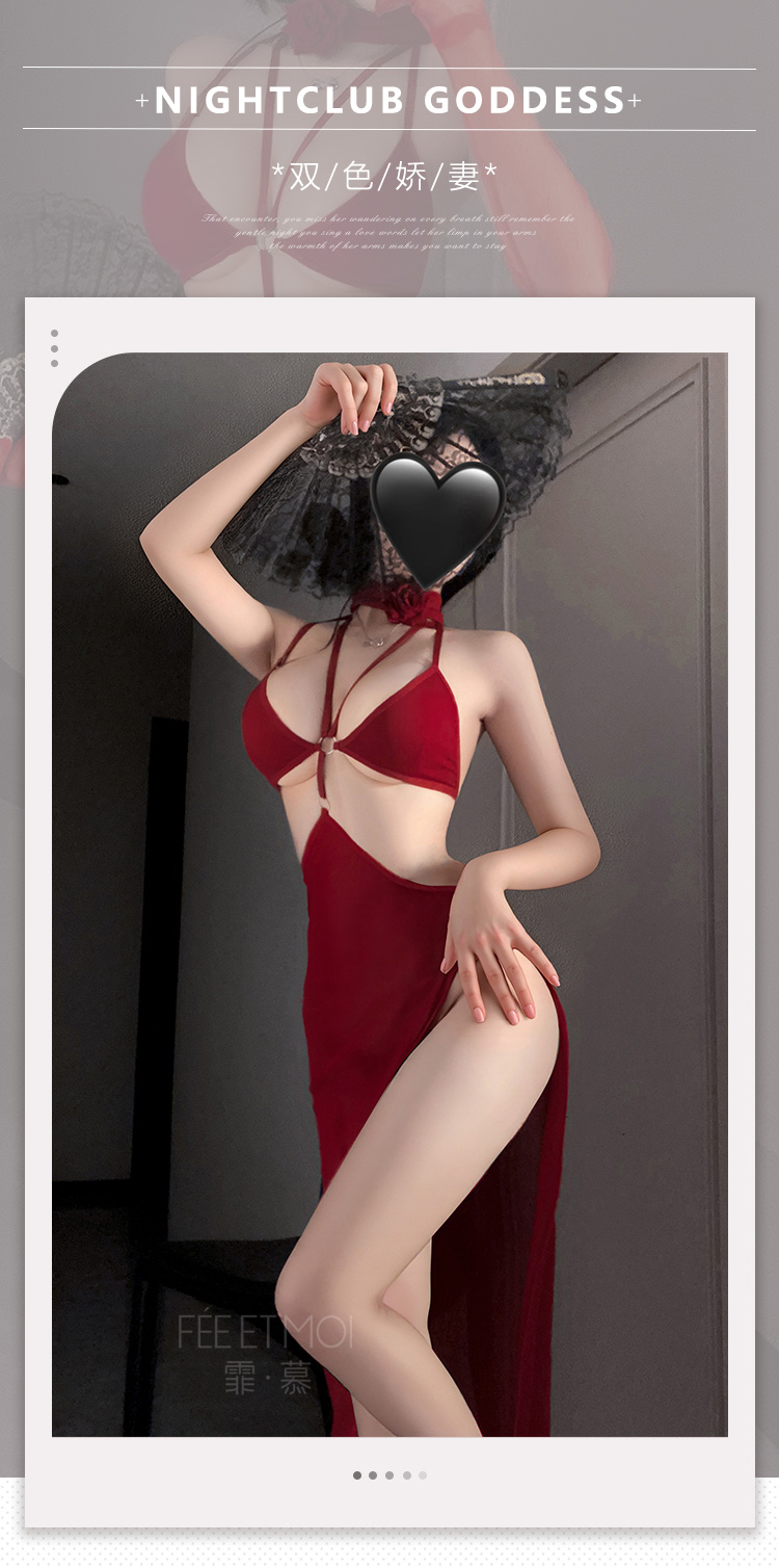 6526迷迭花漾挂脖网纱睡裙(图1)