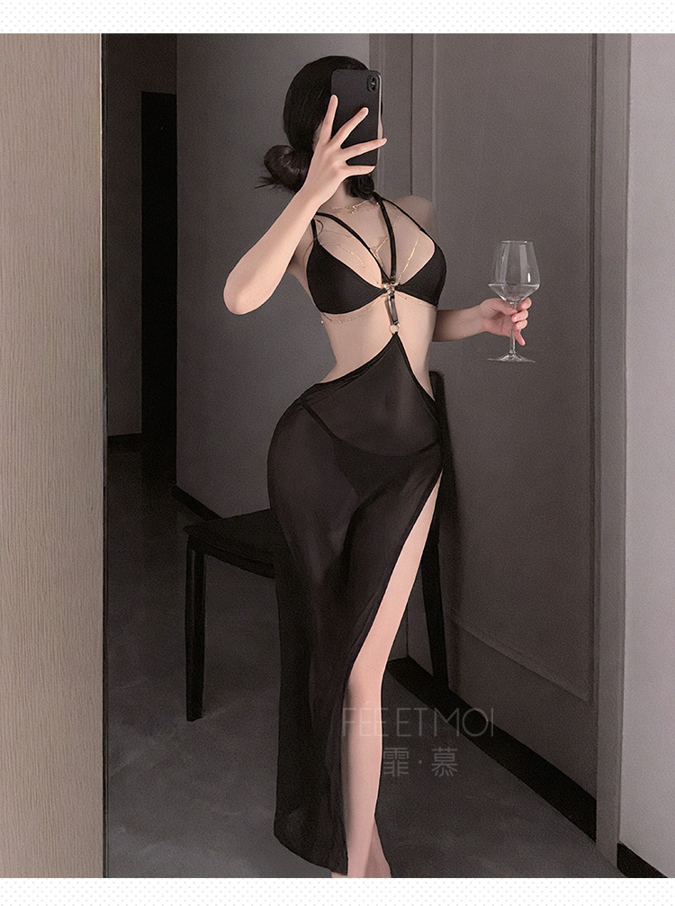 6526迷迭花漾挂脖网纱睡裙(图11)