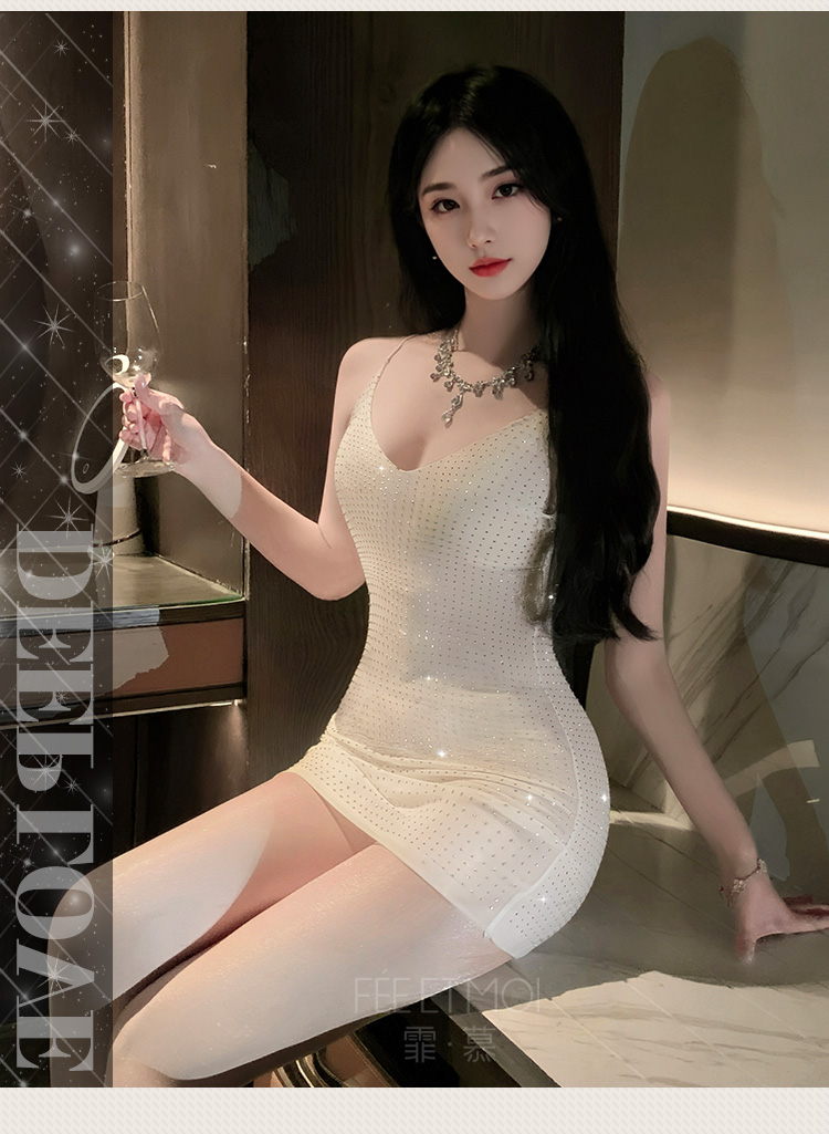 6103深V露沟透视烫钻连衣裙(图14)