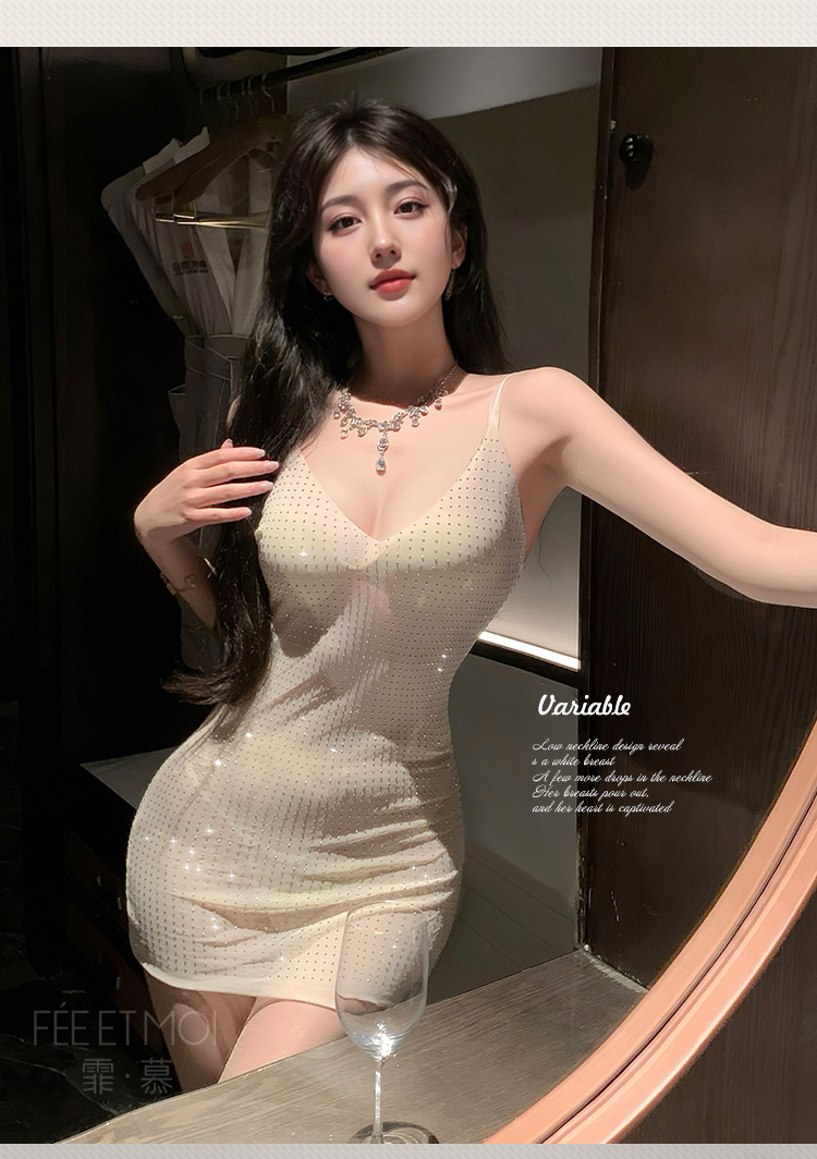 6103深V露沟透视烫钻连衣裙(图15)