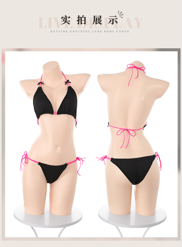 7923性感辣妹撞色三点式(图12)