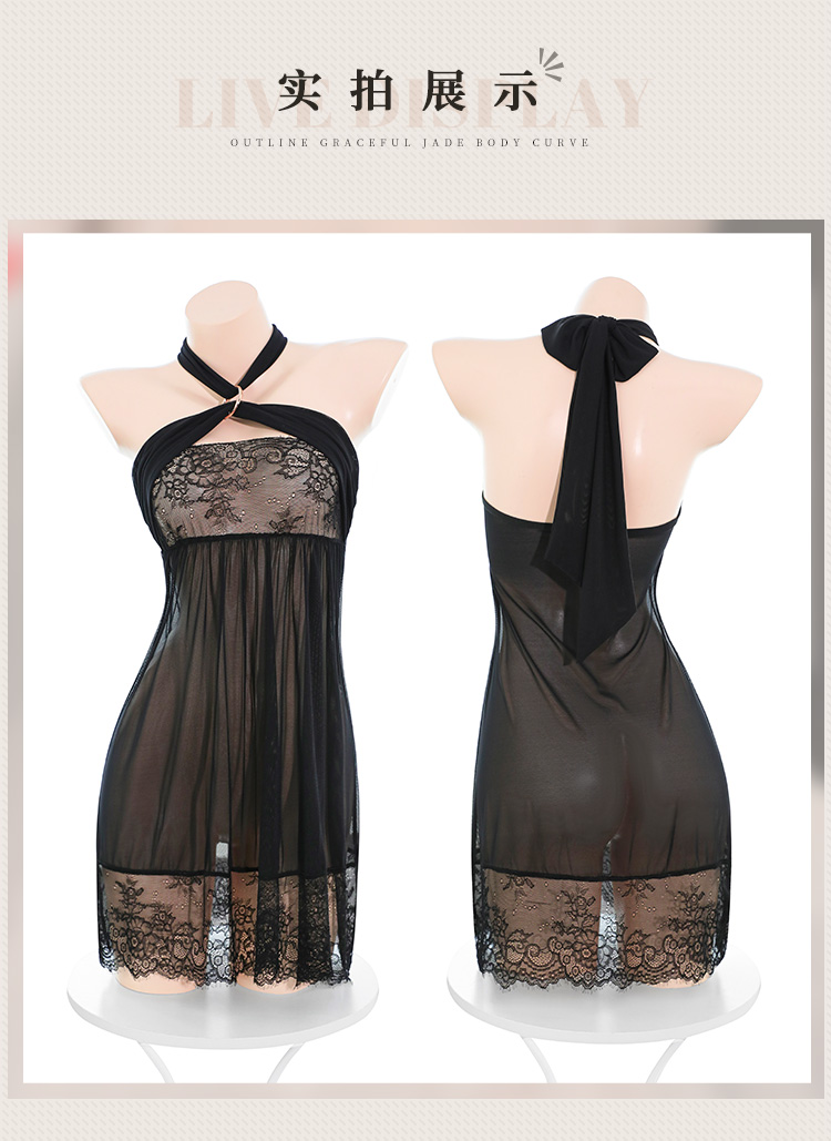 ZY60诱惑透胸挂脖系带连衣裙(图12)