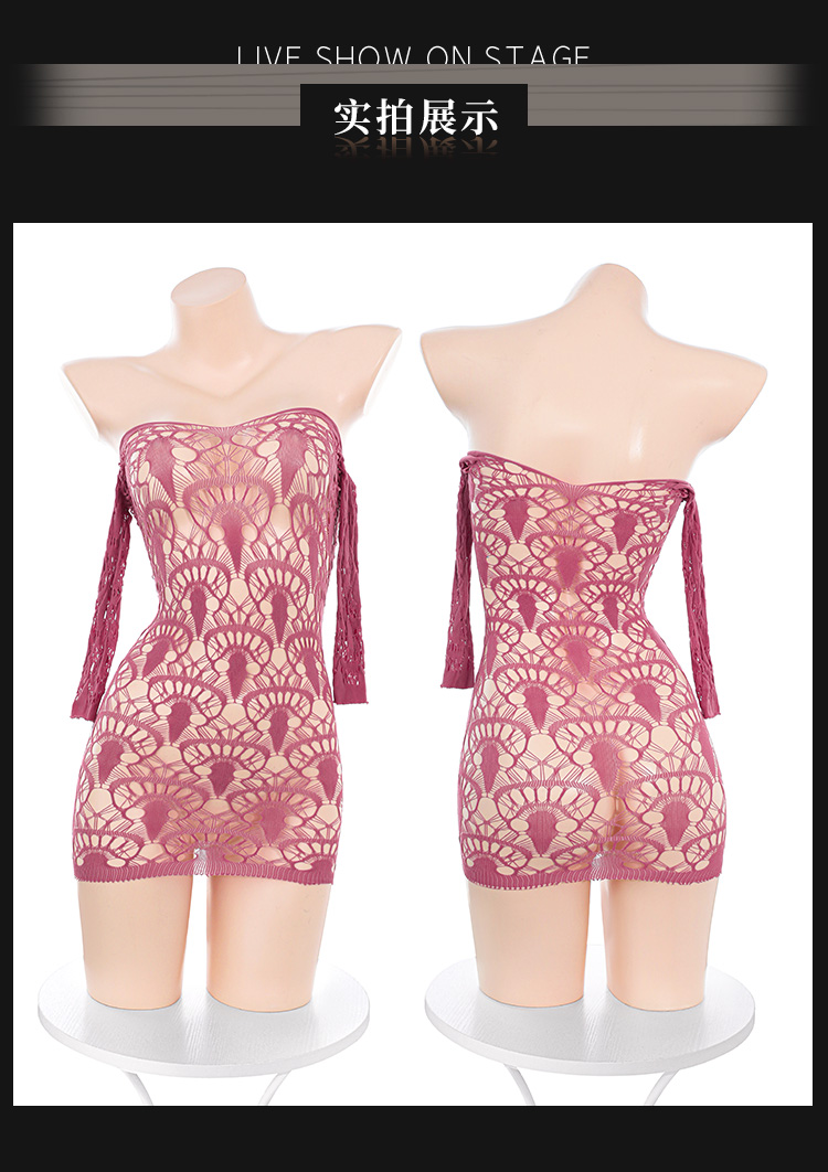 7547魅惑一字肩镂空连身网衣(图5)