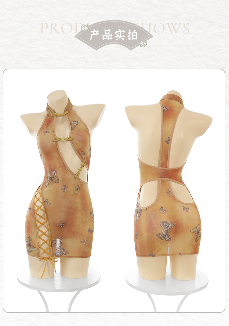 ZY46蝶梦萦怀古韵镂空旗袍(图12)