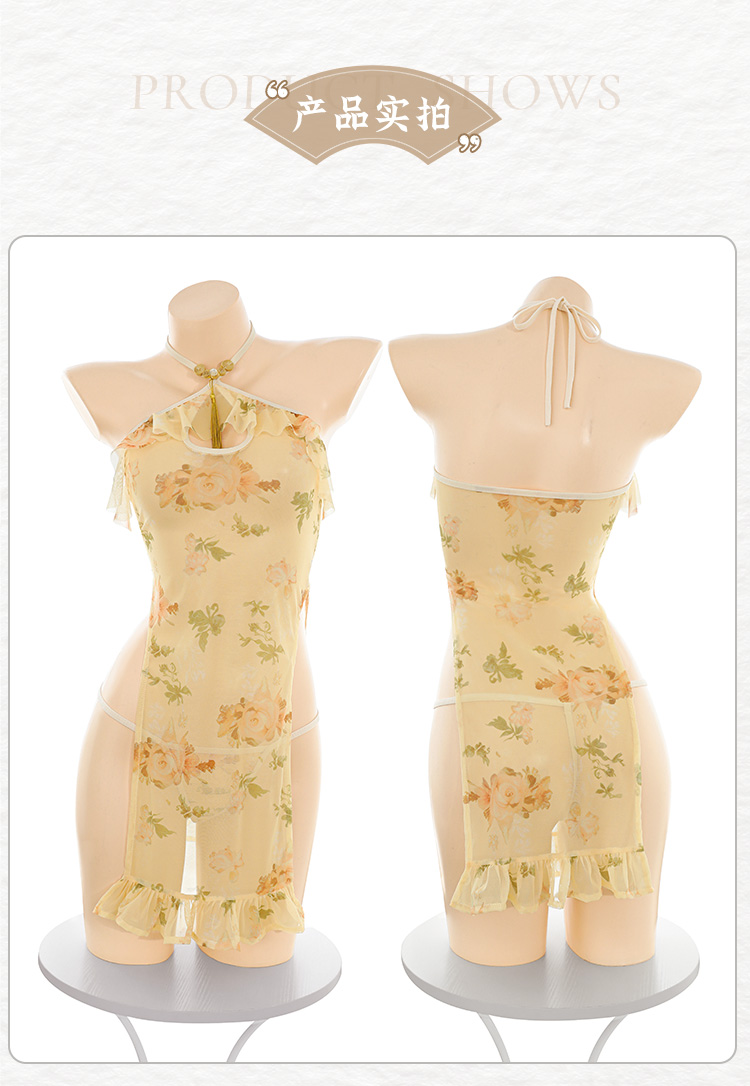 ZY93典雅繁花透视印花旗袍(图12)