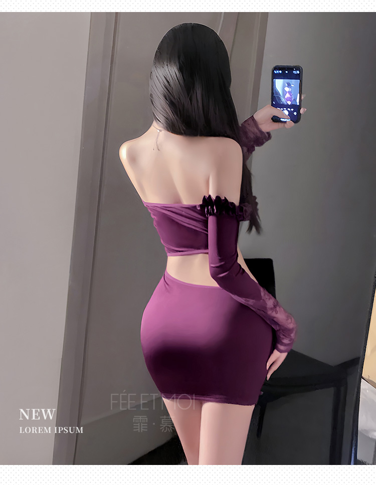 ZY125御姐调情拼接露腰连衣裙(图7)