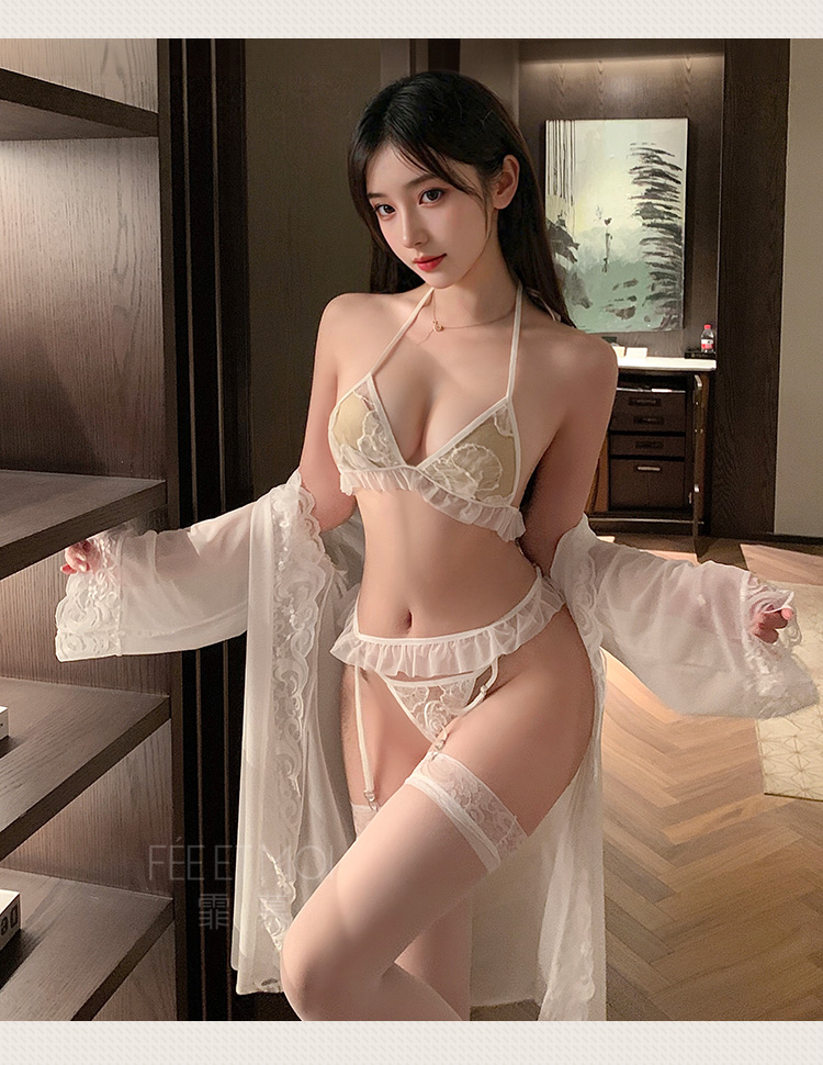 ZY130纯欲朦胧蕾丝三点式套装(图9)