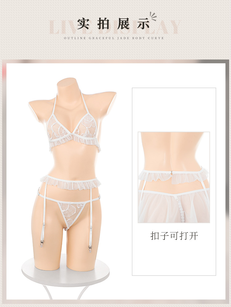 ZY130纯欲朦胧蕾丝三点式套装(图12)