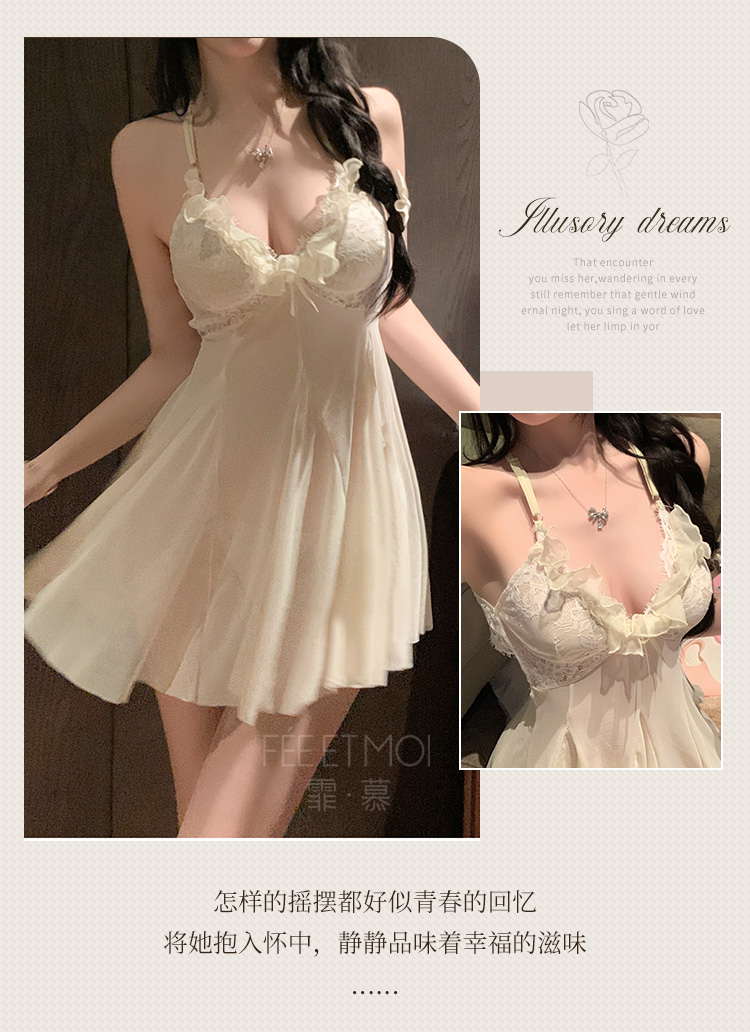 6213奶芙钓系深V透视睡裙(图8)