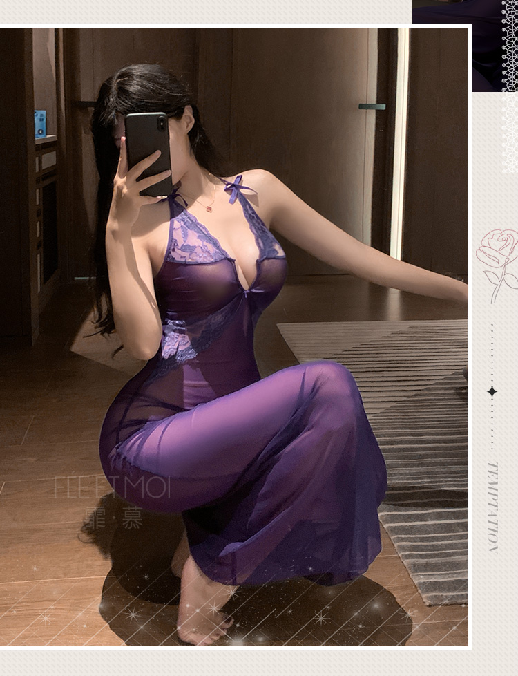 7843蕾丝网纱妖娆透身长裙(图7)