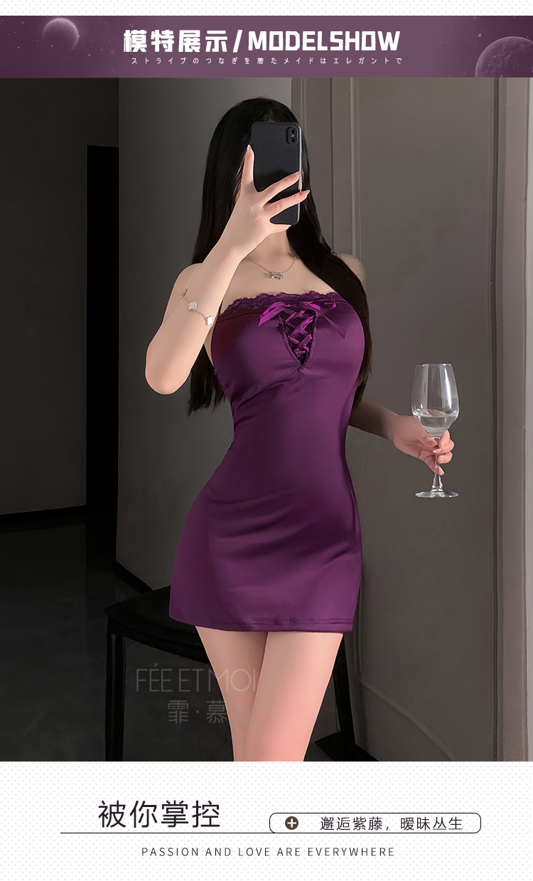 ZY111暗夜迷情蕾丝透胸露背裙(图5)