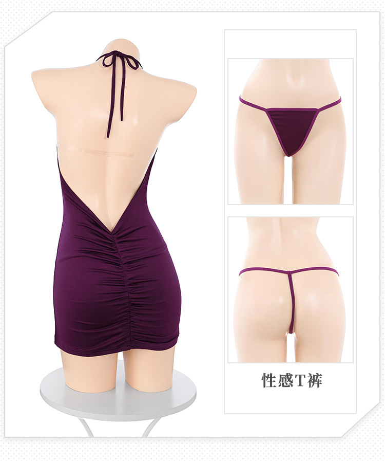 ZY111暗夜迷情蕾丝透胸露背裙(图12)