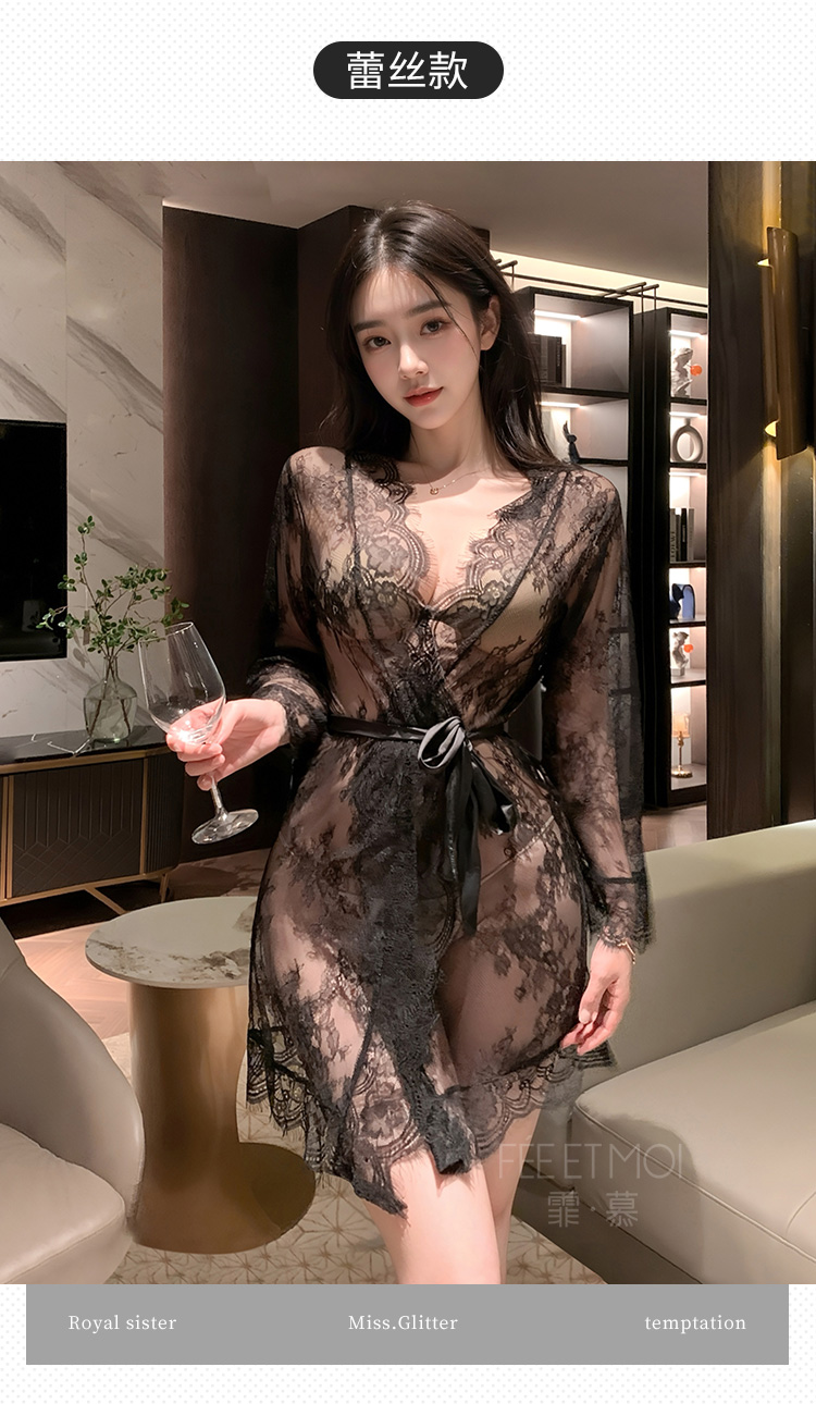 ZY6171欲影蕾丝花边睡袍(图13)